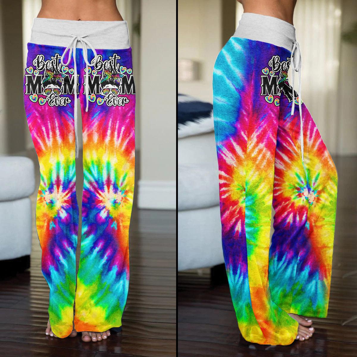 TieDye Skull Mom 3D High-waisted Wide Leg Pants - Wonder Skull