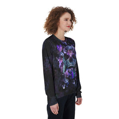 Colorful Skull With Butterfly Heavy Fleece Sweatshirt - Wonder Skull