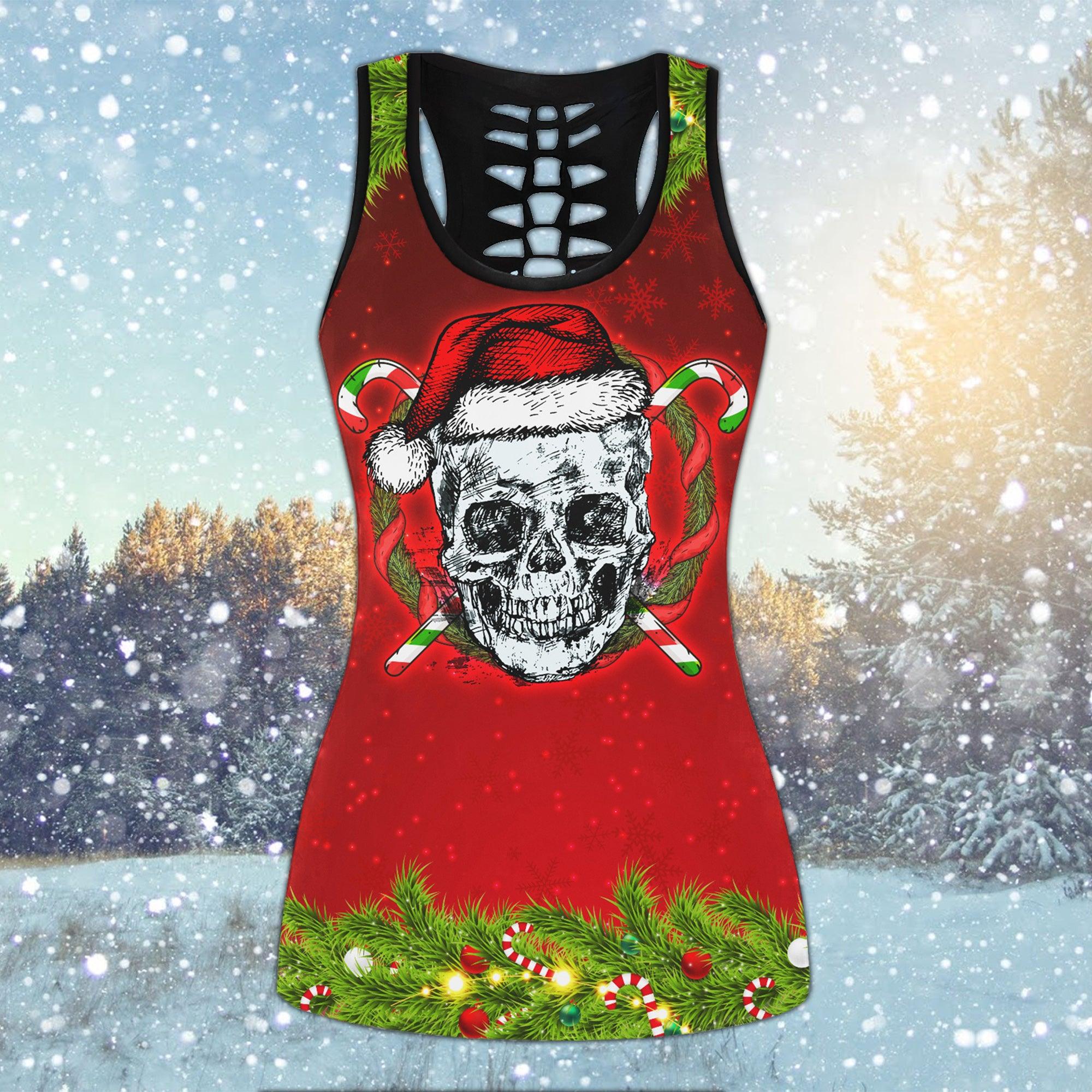 Christmas Santa Skull Combo Tanktop & Leggings - Wonder Skull
