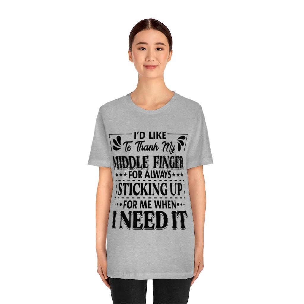 I'd To Thank My Middle Finger T-Shirt - Wonder Skull