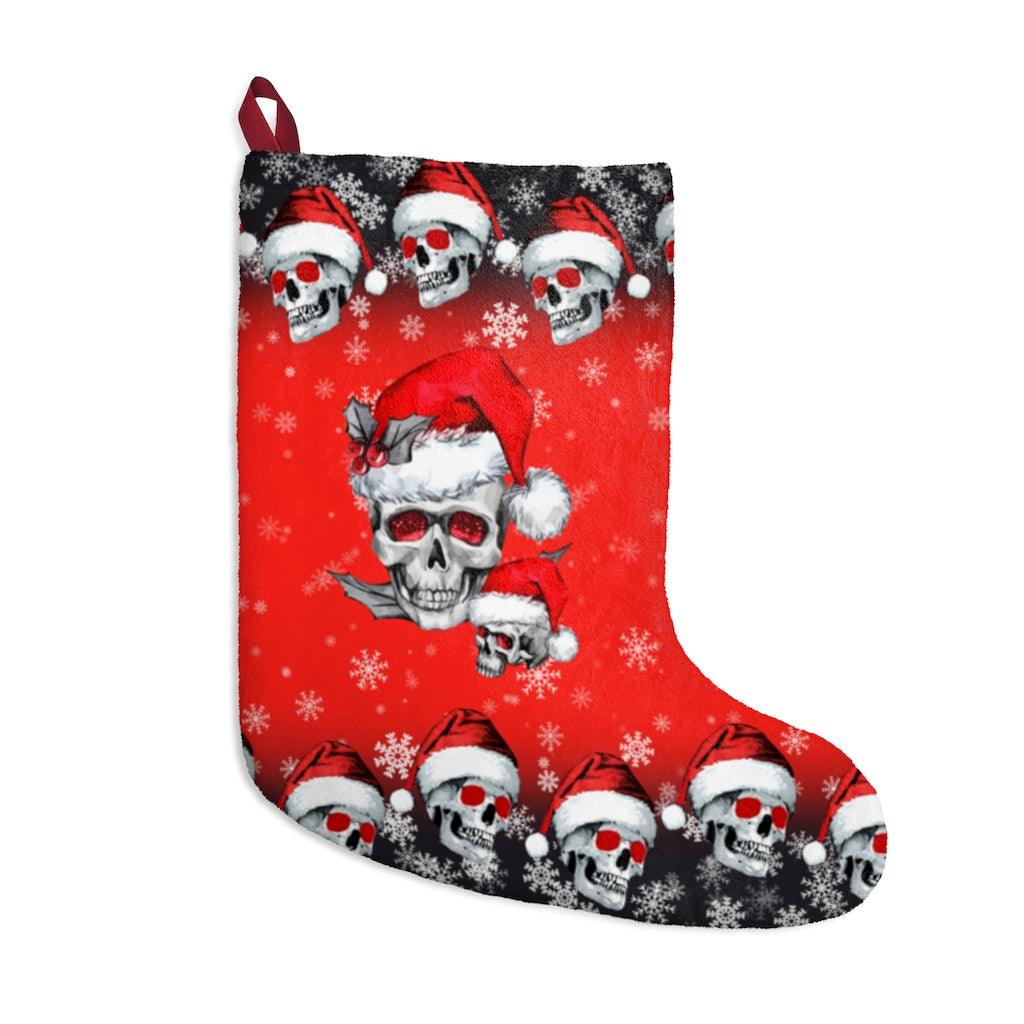 Christmas Skull Crimson Stockings - Wonder Skull