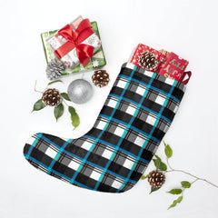 Plaid B&W Flannel Stockings - Wonder Skull
