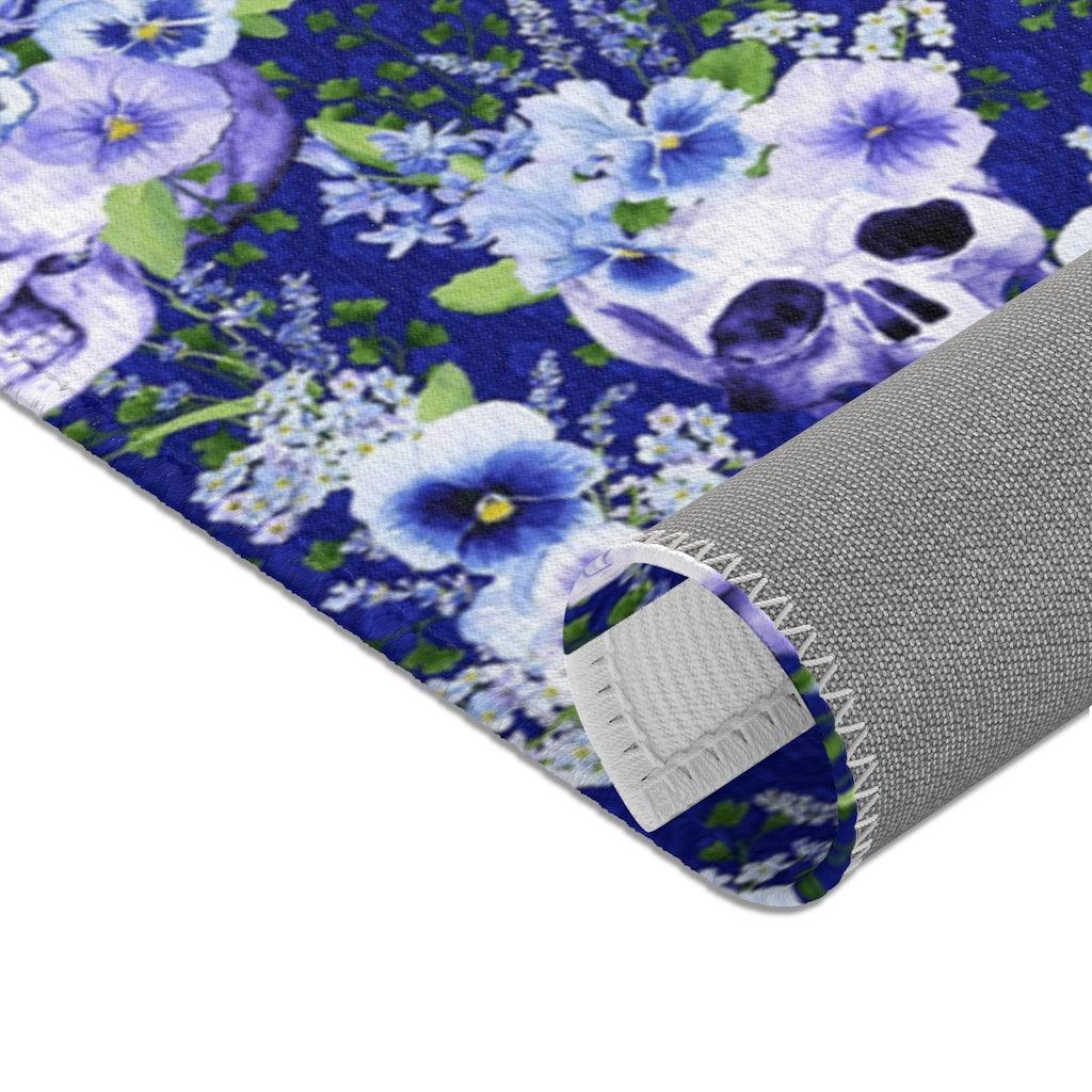 Skull Bloomfield Ave Purple Pansy Area Rugs - Wonder Skull