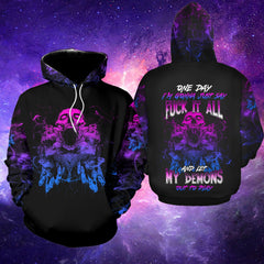 One Day I'm Gonna Just Say Fuck It All Funny Hoodie For Women - Wonder Skull