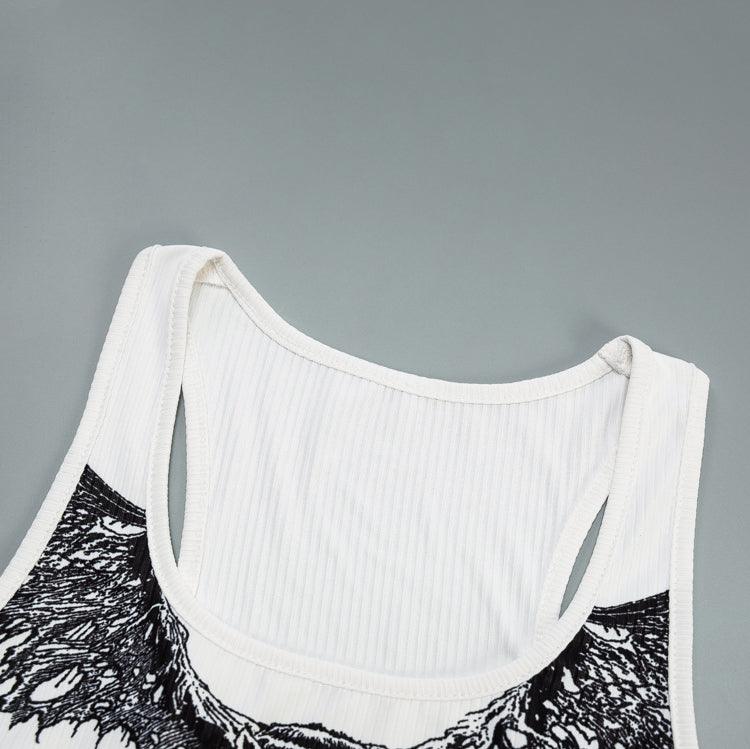 Punk Gothic Sleeveless Tank Top, Sexy NightClub Corset For Women - Wonder Skull