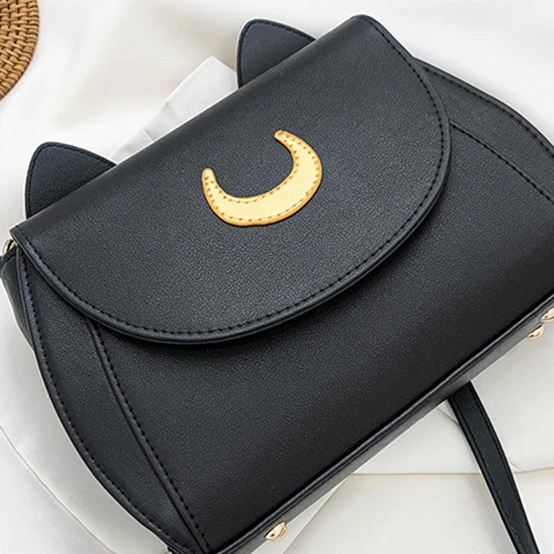 Sailor Moon Handbag, Cute Cat Tail Crossbody Leather Wallet For Women - Wonder Skull