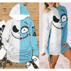 Gothic Skull Couple Of Nightmare Love Open Should Dress Hoodie - Wonder Skull