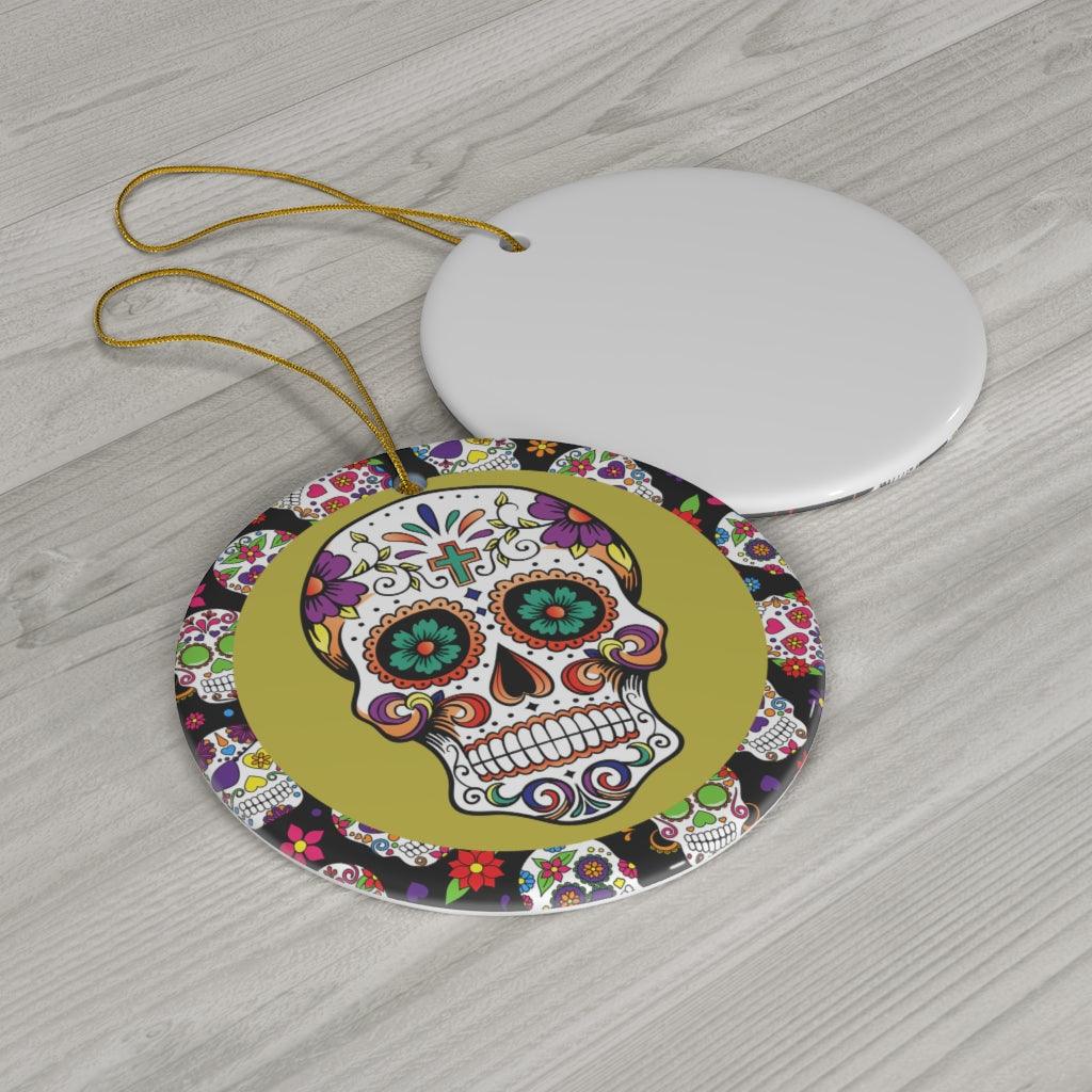 Funny Sugar Skull Ceramic Ornaments - Wonder Skull