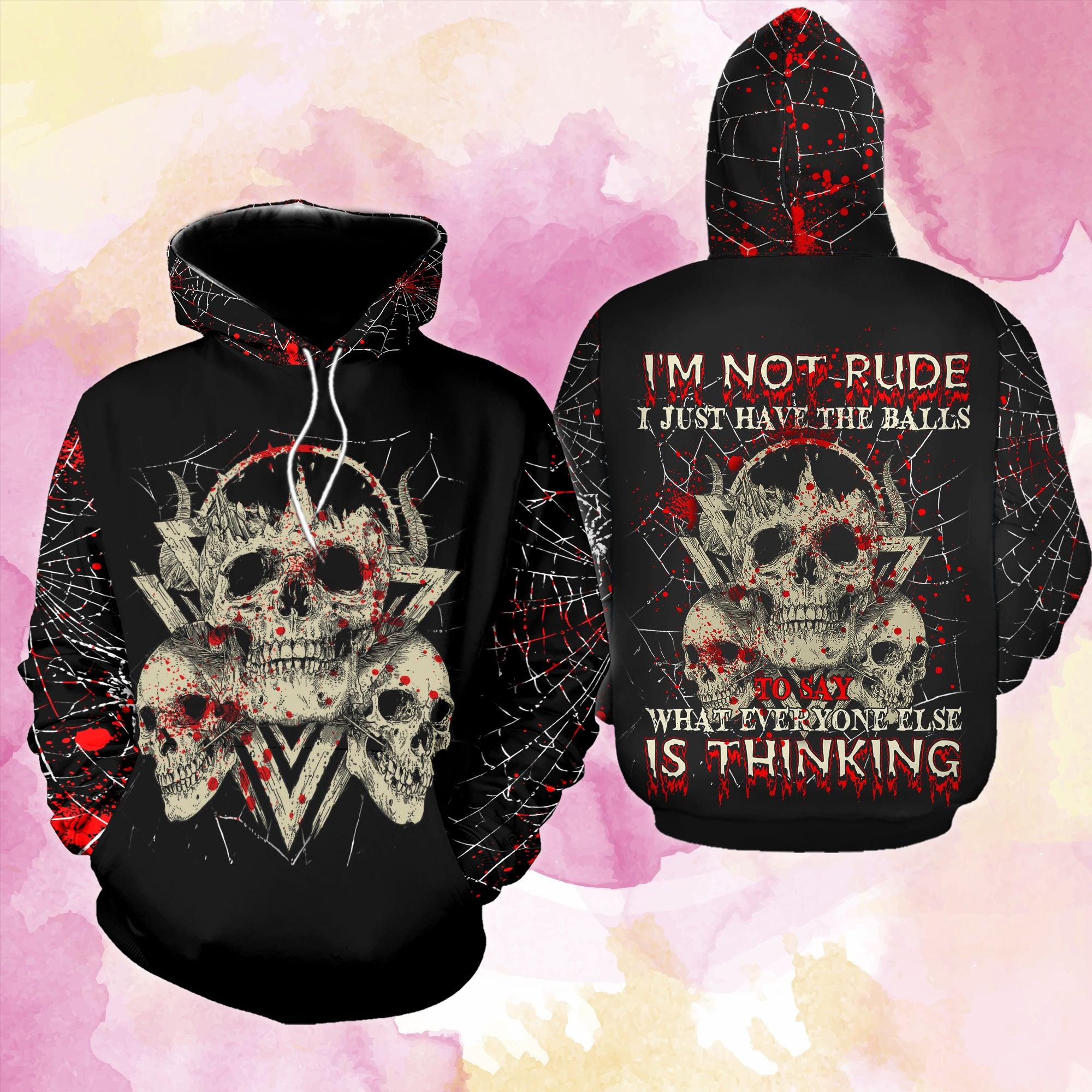 I'm Not Rude I Just Have The Balls Funny Hoodie For Women - Wonder Skull