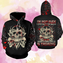 I'm Not Rude I Just Have The Balls Funny Hoodie For Women - Wonder Skull