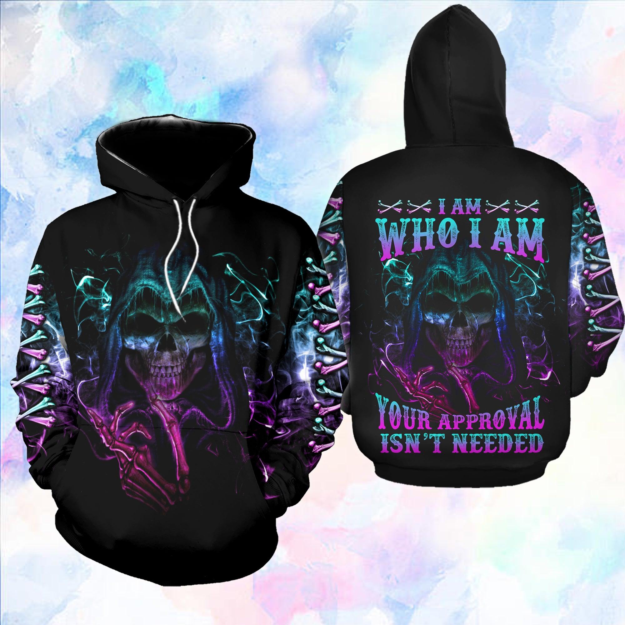 I Am Who I Am Your Approval Isn't Needed Funny Hoodie For Women - Wonder Skull