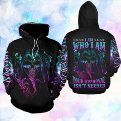 I Am Who I Am Your Approval Isn't Needed Funny Hoodie For Women - Wonder Skull