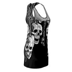 Skull With Iron Chain Women's Cut & Sew Racerback Dress - Wonder Skull