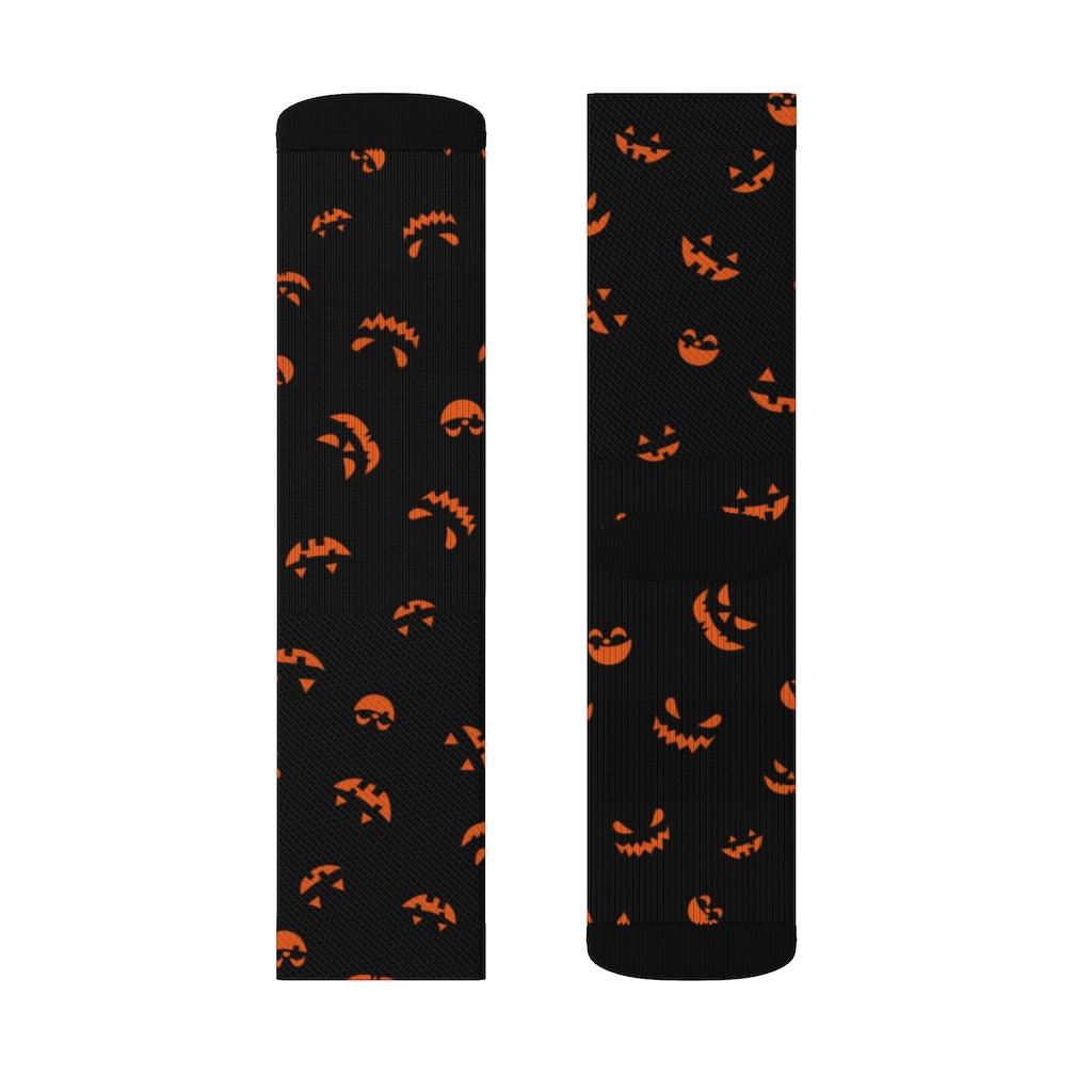 Horror Pumpkin Halloween Sublimation Socks - Wonder Skull