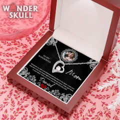 To My Wonderful Mom Forever Love Necklace with Message Card - Wonder Skull