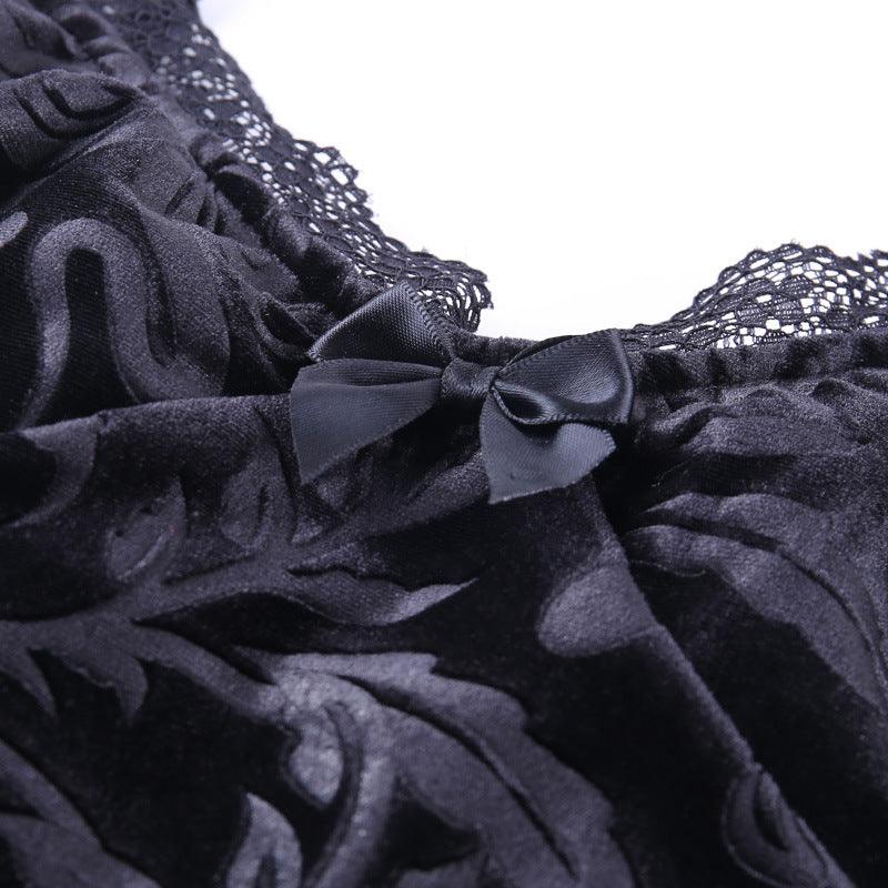 Gothic Floral Skull Lace Girdle Skirt, Charming Sleeveless Dress For Women - Wonder Skull