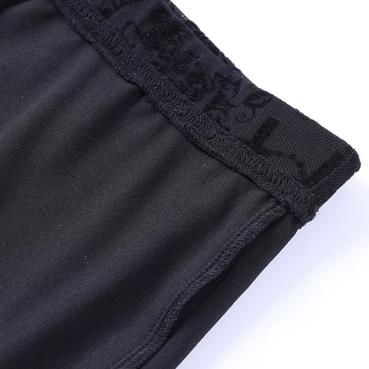 Gothic Floral Flare, Sexy See Through Wide Pants For Women - Wonder Skull