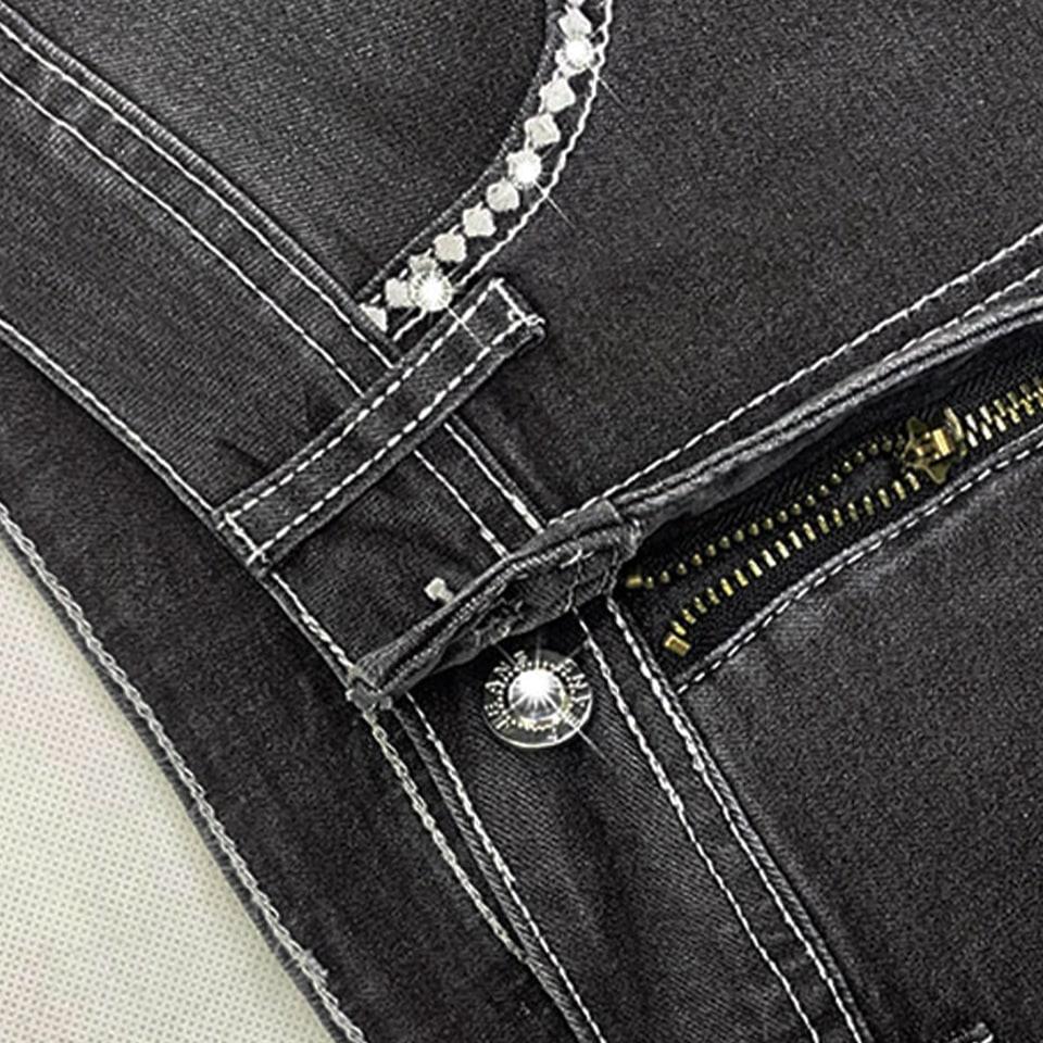 Beauty Dark Grey Skull Jeans For Women - Wonder Skull