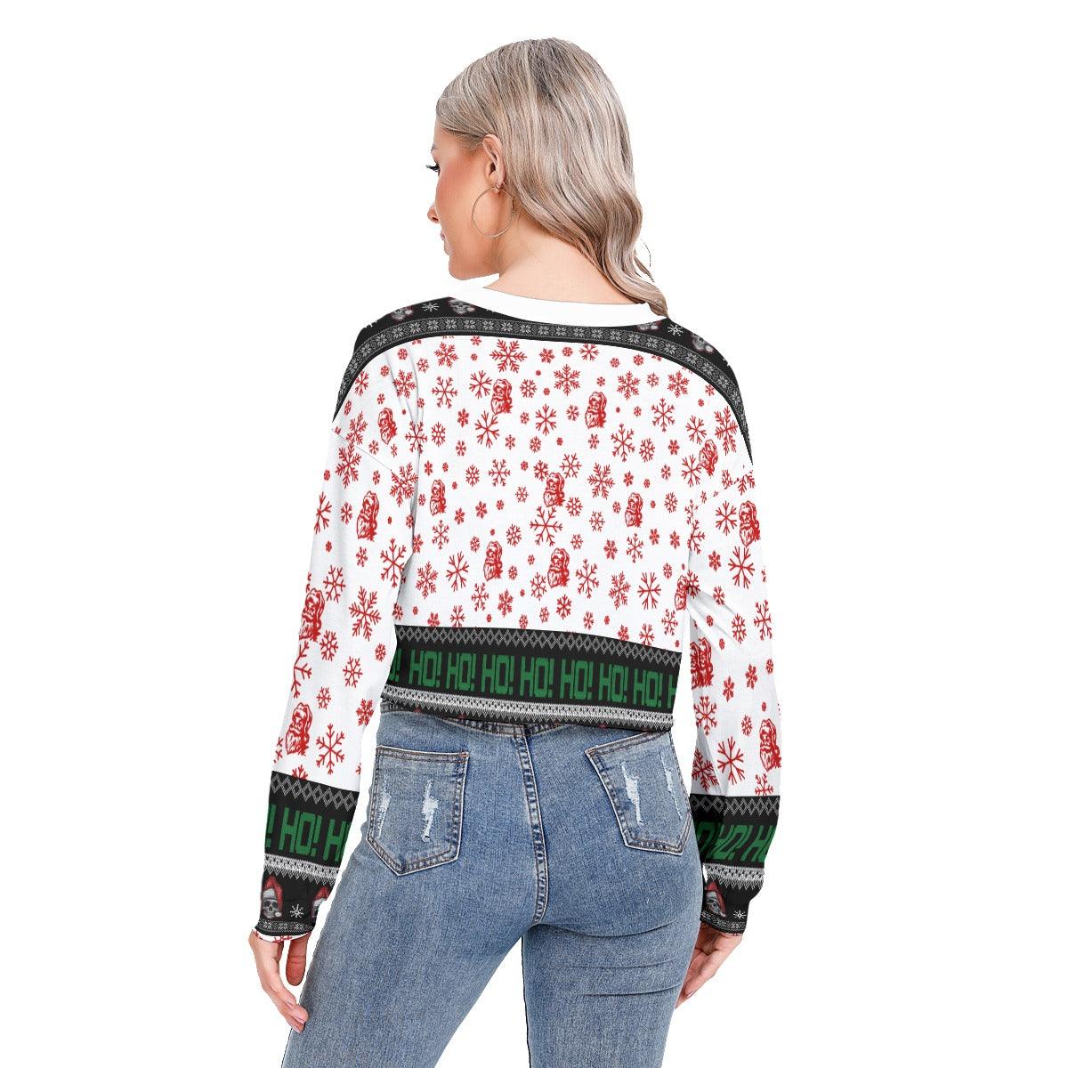 Skull Ugly Long Sleeve Sweatshirt With Hem Drawstring - Wonder Skull