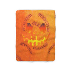 Halloween Pumpkin Sherpa Fleece Blanket - Wonder Skull