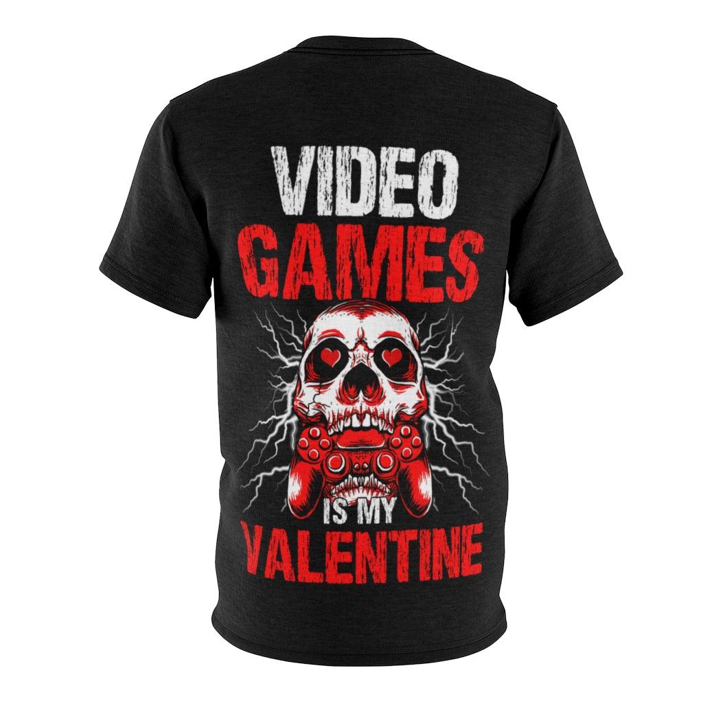 Video Games Is My Valentine - Unisex AOP Cut & Sew Tee - Wonder Skull