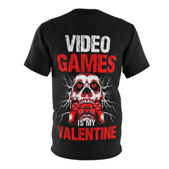 Video Games Is My Valentine - Unisex AOP Cut & Sew Tee - Wonder Skull