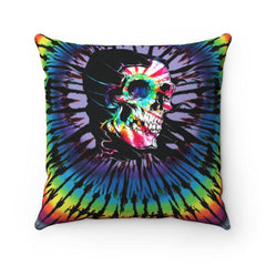 Secret Skull Tie Dye Spun Polyester Square Pillow - Wonder Skull