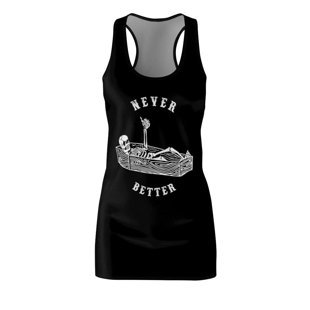 Never Better Women's Cut & Sew Racerback Dress - Wonder Skull