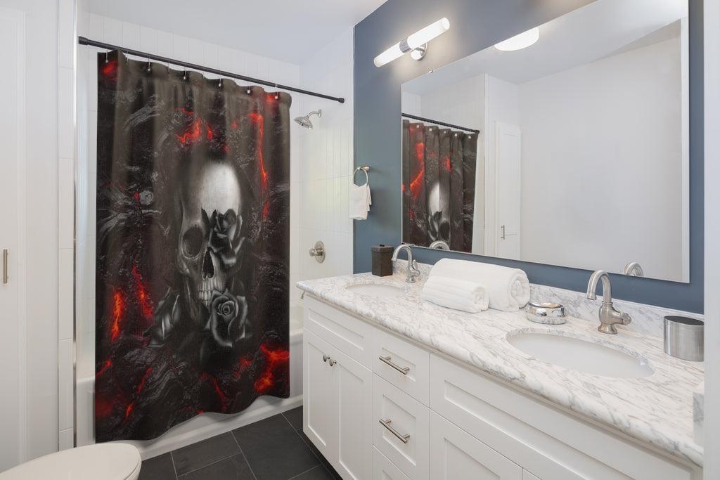 Gothic Skull Lava Shower Curtains - Wonder Skull
