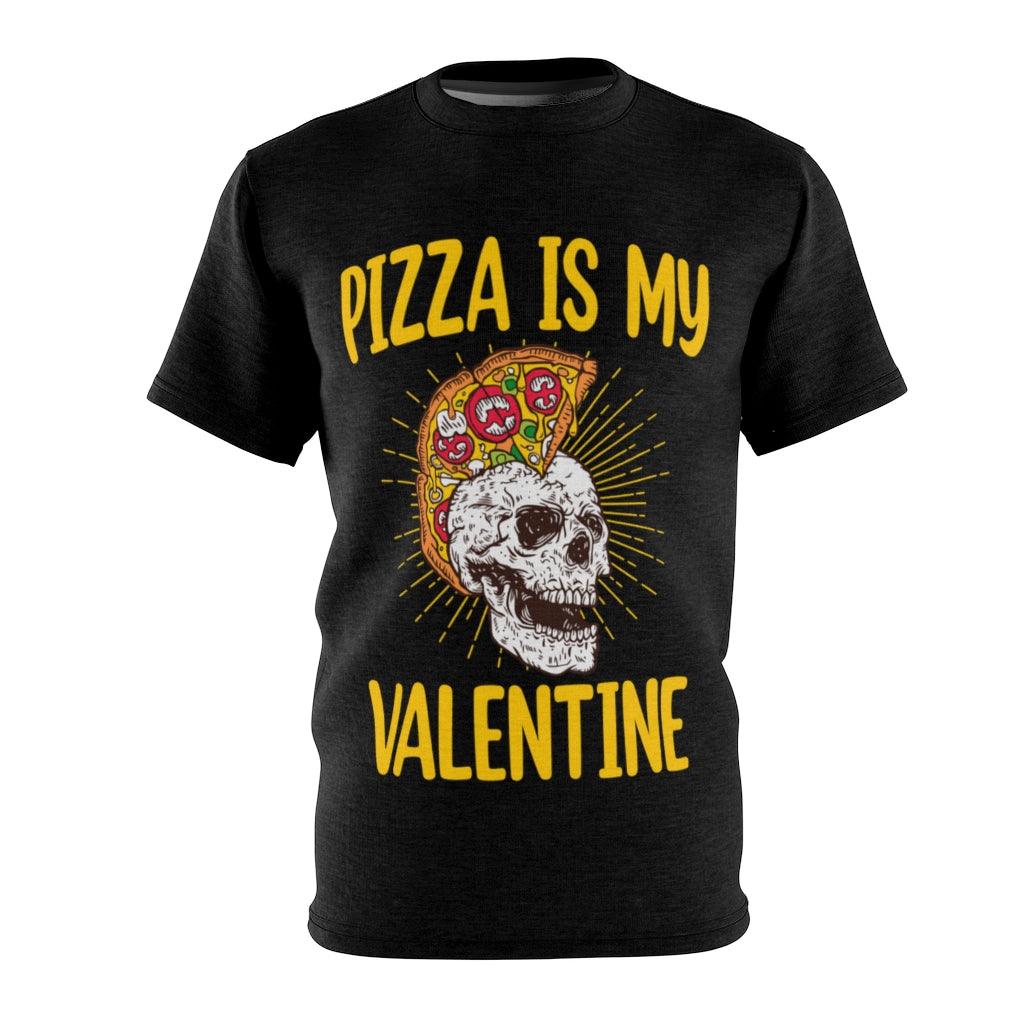 Pizza Is My Valentine - Unisex AOP Cut & Sew Tee - Wonder Skull