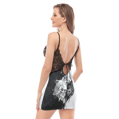 Fire Heart Skull Lace Chemise Nightgown - Wonder Skull