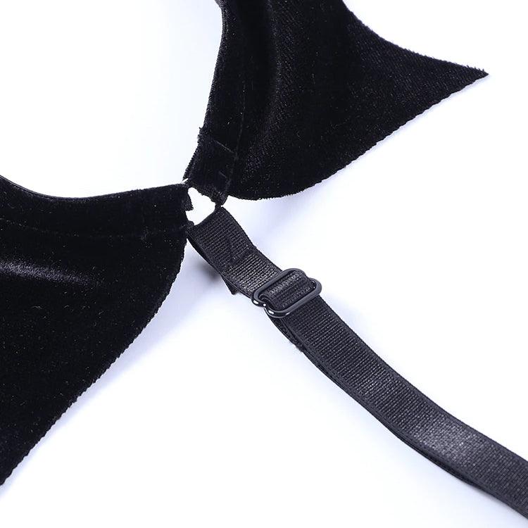 Gothic Velvet Bat Corset, Sexy Spaghetti Crop Top For Women - Wonder Skull