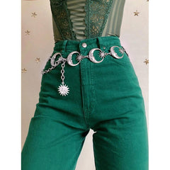 Multi Selection Sun Moon Belt, Beautiful Golden And Silver Accesories For Women - Wonder Skull