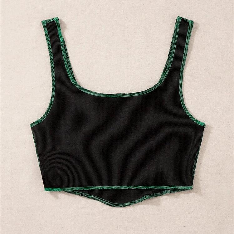 Gothic Moon Graphic Crop Top, Cute Sleeveless Casual Tank Top For Women - Wonder Skull