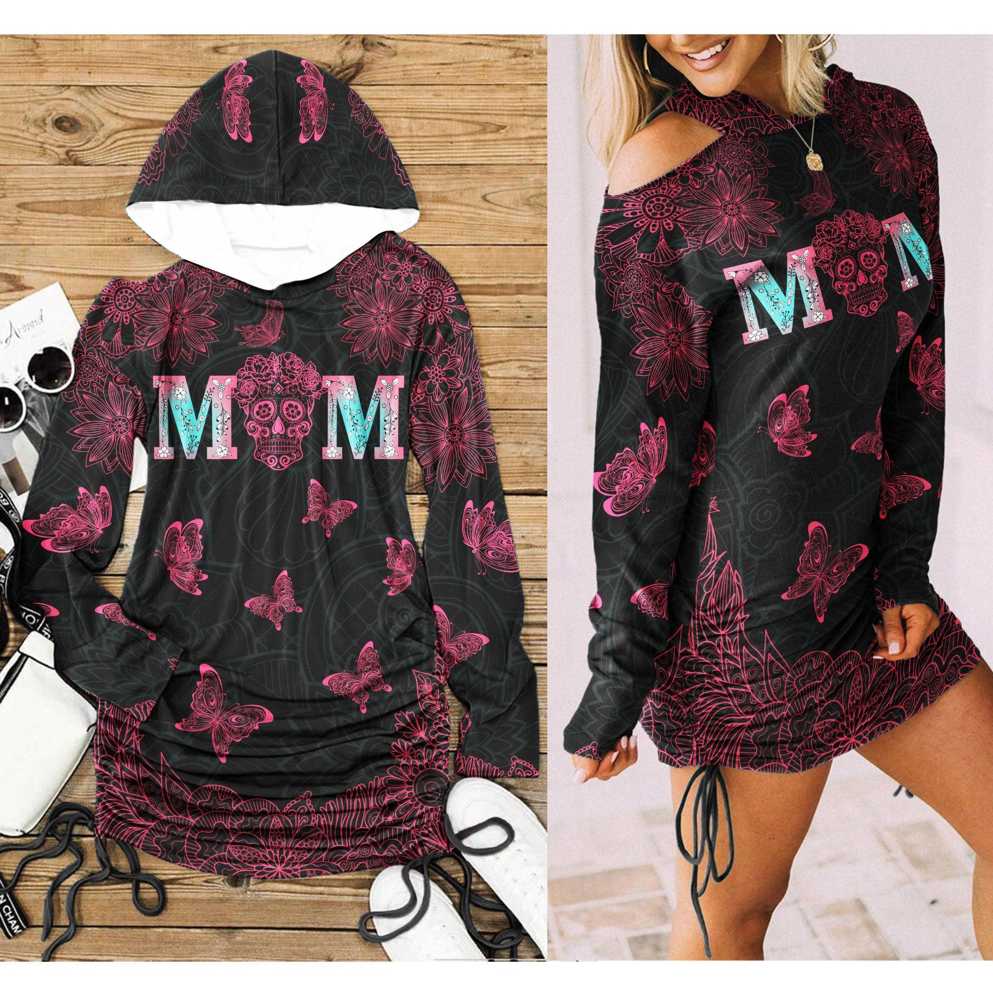 Hot Skull Mom Butter One-shoulder Dress - Wonder Skull