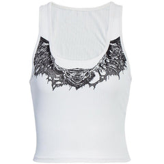 Punk Gothic Sleeveless Tank Top, Sexy NightClub Corset For Women - Wonder Skull