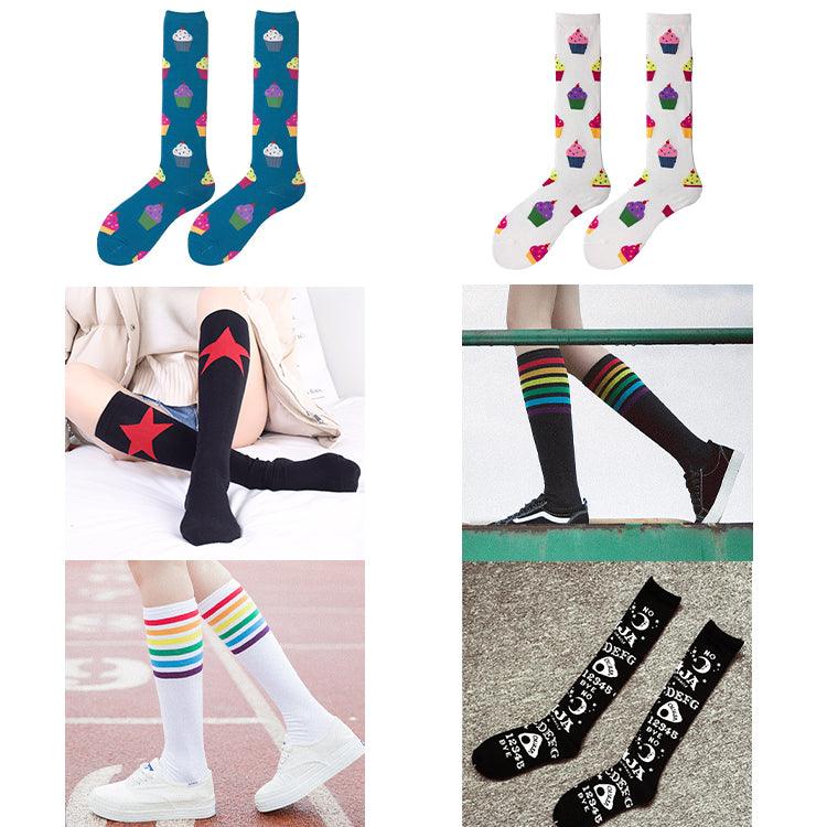 Thigh High Long Socks, Over The Knee Accesories For Women - Wonder Skull