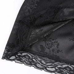 Goth Aesthetic Mini Dress, V Neck Sexy Bottom For Women - Wonder Skull