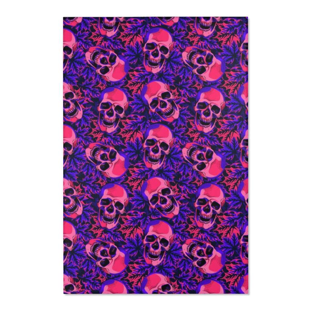 Skull Leaf Pattern Area Rugs - Wonder Skull