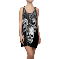 Skull With Iron Chain Women's Cut & Sew Racerback Dress - Wonder Skull