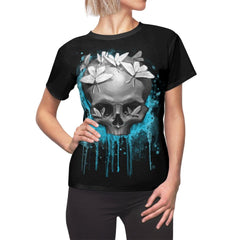 Water Color Skull All Over Print T-shirt For Women - Wonder Skull