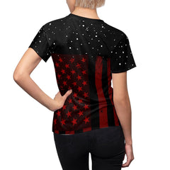 US Flag Skull All Over Print T-shirt For Women - Wonder Skull