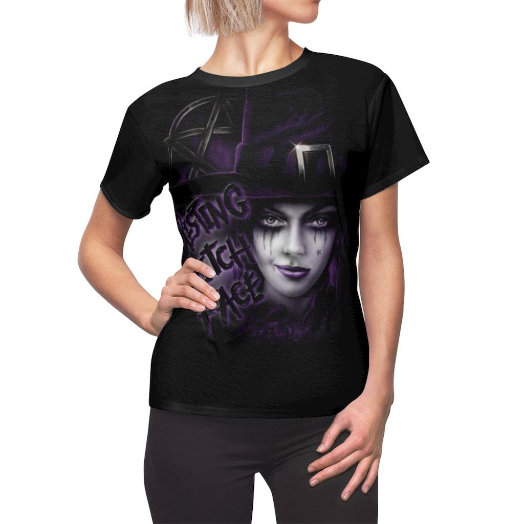 Resting Witch Face All Over Print T-shirt For Women - Wonder Skull