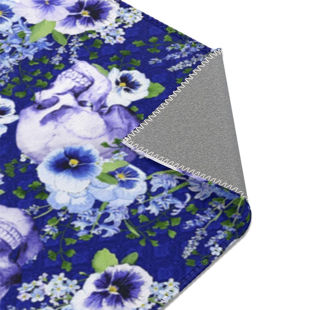 Skull Bloomfield Ave Purple Pansy Area Rugs - Wonder Skull