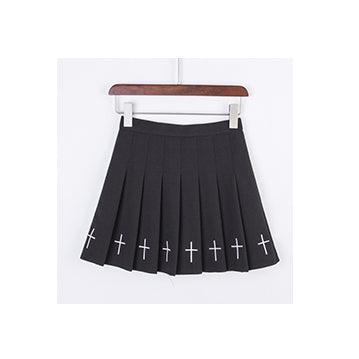 Punk Gothic High Waist Mini Skirt, Comfortable Bottom Clothes For Women - Wonder Skull