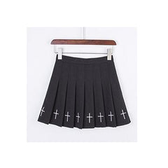 Punk Gothic High Waist Mini Skirt, Comfortable Bottom Clothes For Women - Wonder Skull