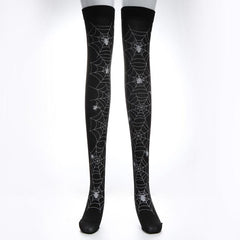 Gothic Skull Bat Spider Socks Collection, Sexy Over Knee Tights For Women - Wonder Skull