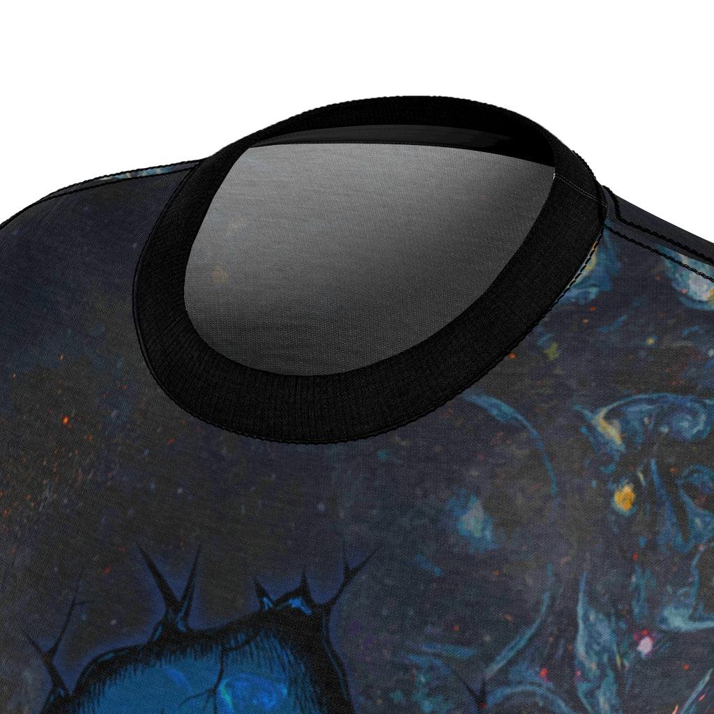 Blue Skull With Hand All Over Print T-shirt For Women - Wonder Skull