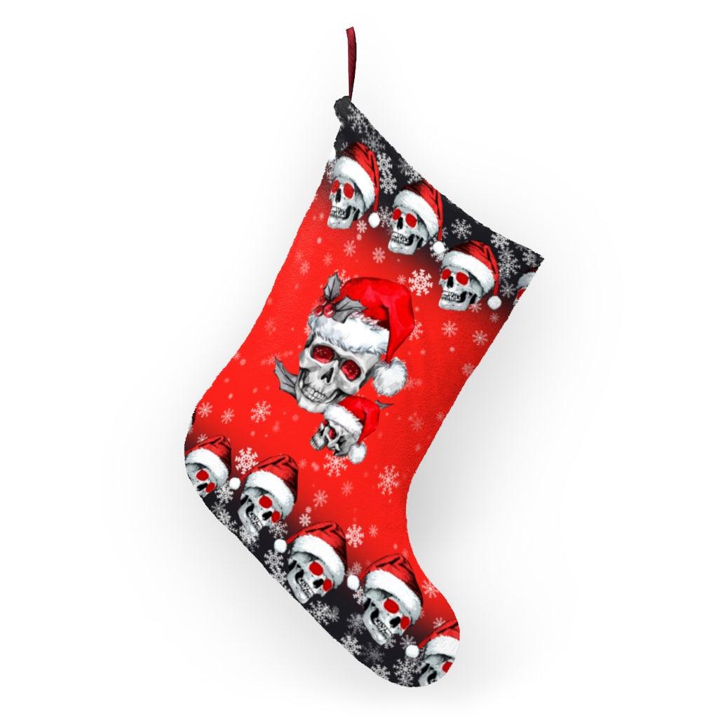Christmas Skull Crimson Stockings - Wonder Skull