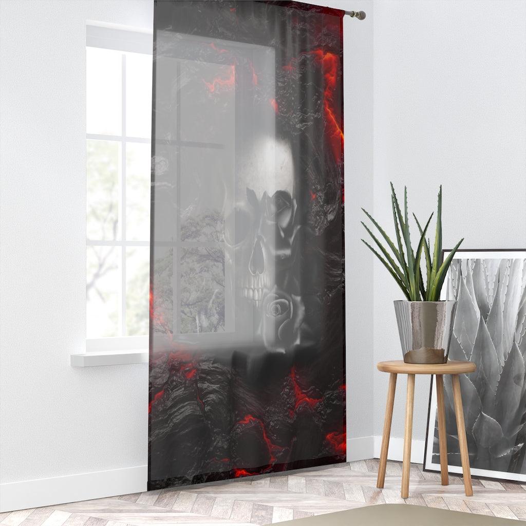 Skull Lava Window Curtain - Wonder Skull